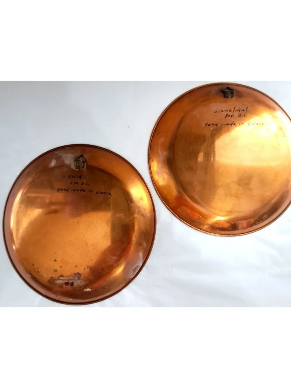 Unbranded Set of 2 Handmade In Greece Brass Plates Wall Hangings Vintage